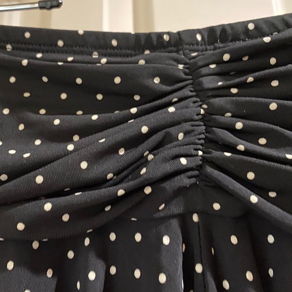 BCBG Polka Dot Polyester Black Skirt Size M - Picture 3 of 4